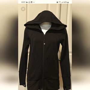 Lululemon black jacket with hood, size 8